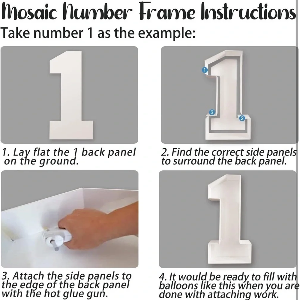 Mosaic Number 0 Balloon Frame, 3.3 Ft, White, 1 Count, new